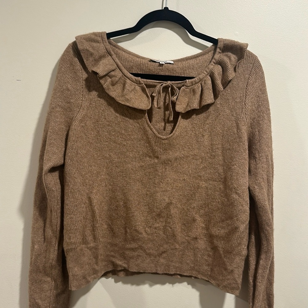 Madewell Wool Sweater with Ruffle collar